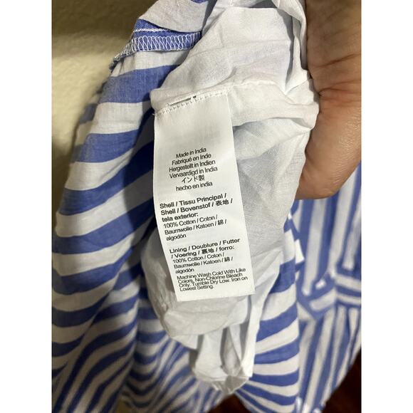 J.Crew Dress Size 2 Striped Midi Cotton Pockets Preppy Work Factory Outlet NWT - Picture 9 of 10